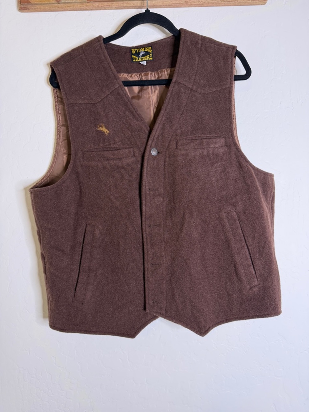 Wyoming Traders Men's Brown Wool Vest L
